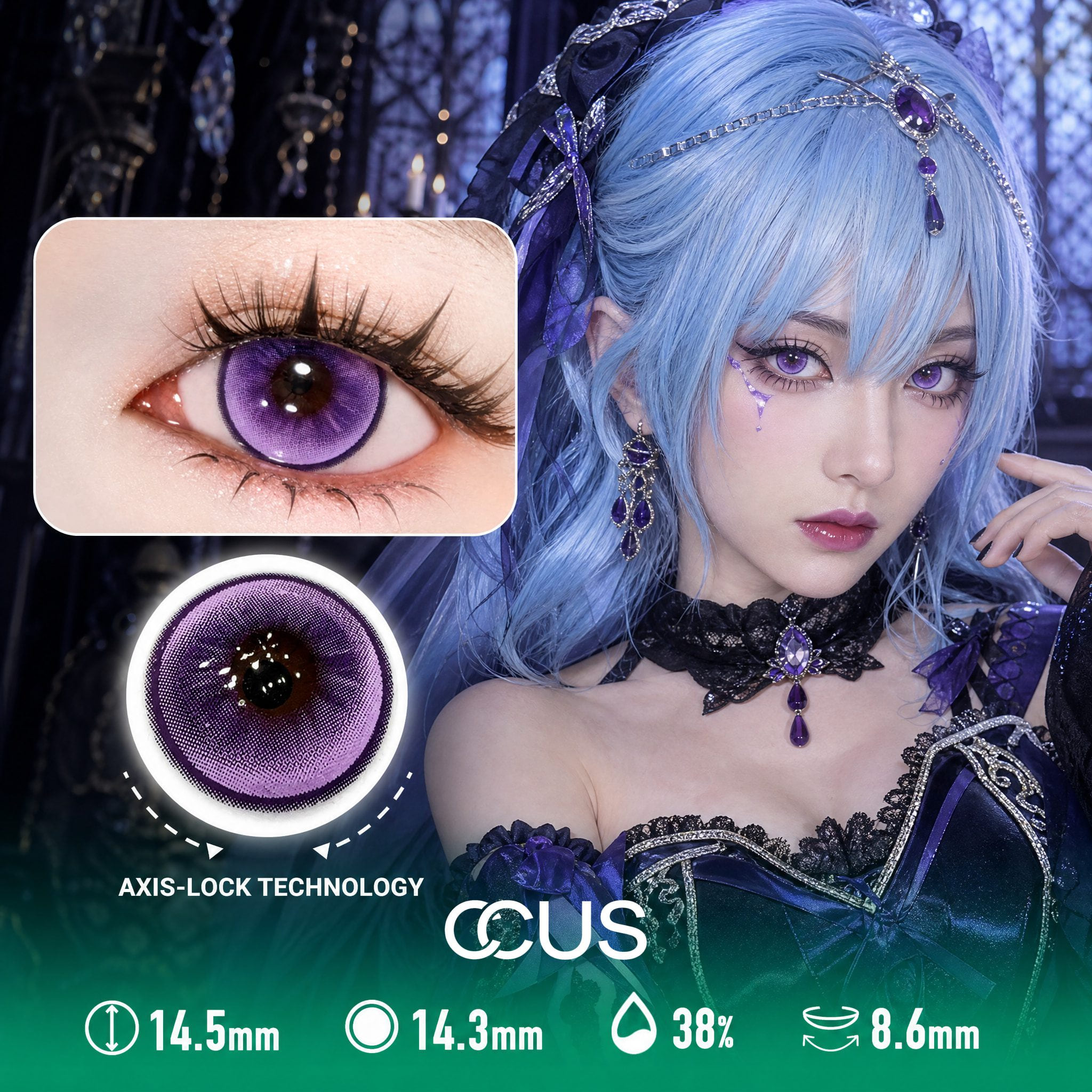 Micro Dot Mesh Halftone Purple Contact Lenses - Ccus Eyewear · Premium Colored Contacts Micro Dot Mesh Halftone Purple Contact Lenses