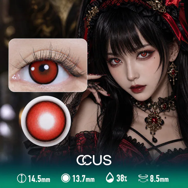 Dotted Iris Red Cosplay Dot Texture Special Effect Contact Lenses