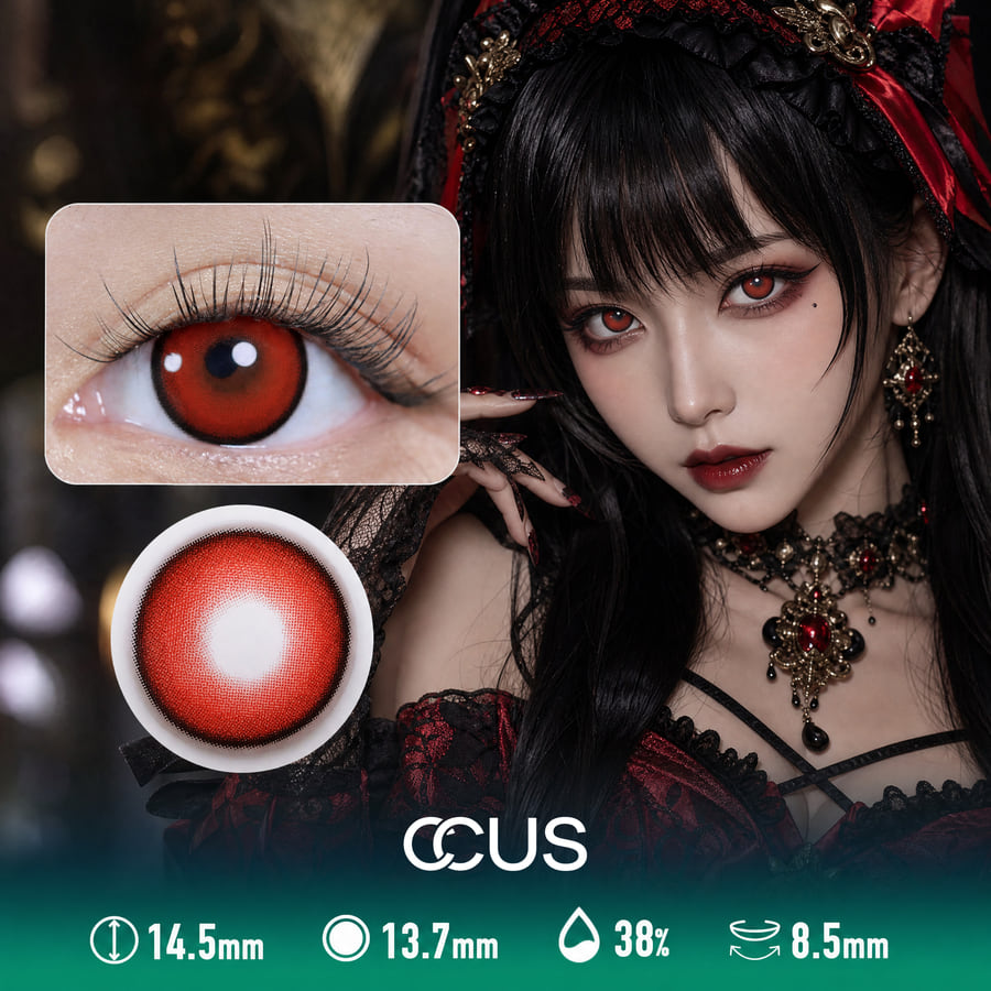 Dotted Iris Red Cosplay Dot Texture Special Effect Contact Lenses