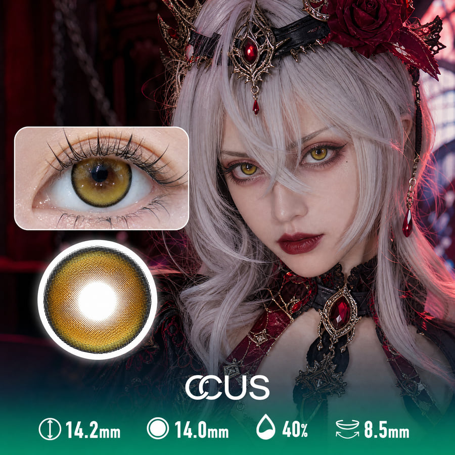 Halftone Halo Dotted Mesh Brown Cosplay Contact Lenses - Ccus Eyewear · Premium Colored Contacts Halftone Halo Dotted Mesh Brown Cosplay Contact Lenses