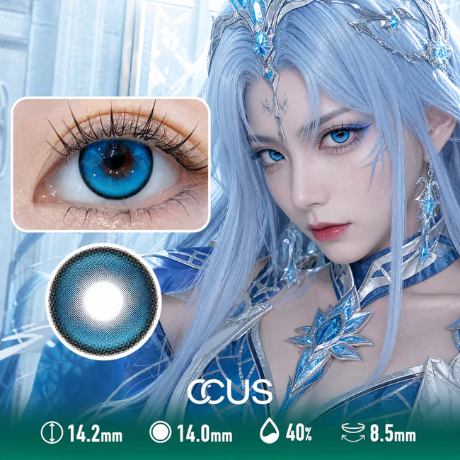 Halftone Dot Mesh Matrix Blue Contact Lenses