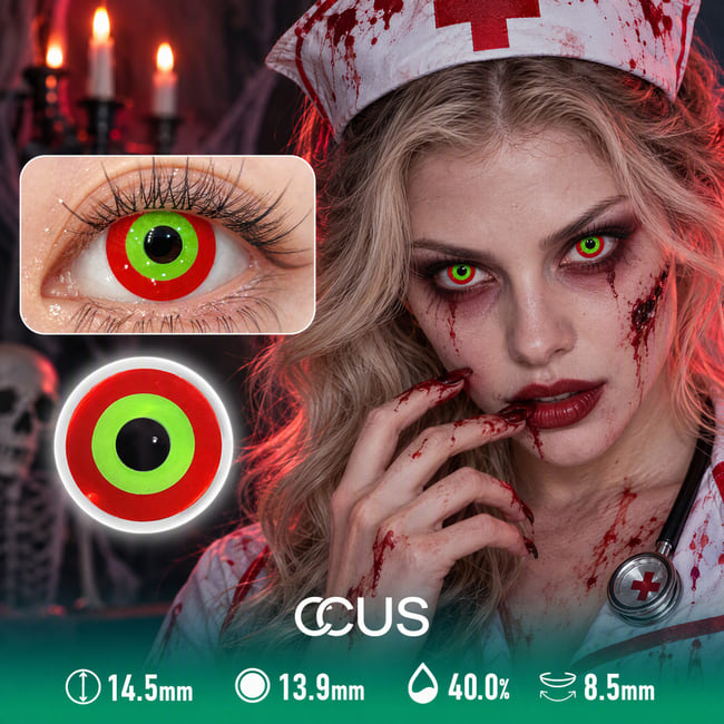 Concentric Bullseye Target Crazy Red Contact Lenses