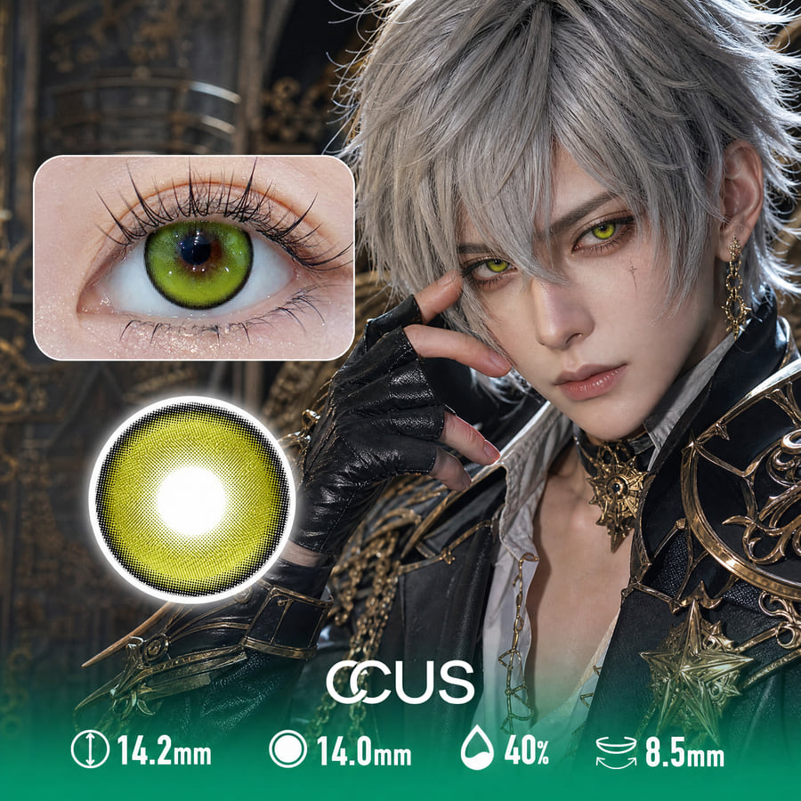 Halftone Dot Mesh Green Cosplay Contact Lenses - Ccus Eyewear · Premium Colored Contacts Halftone Dot Mesh Green Cosplay Contact Lenses