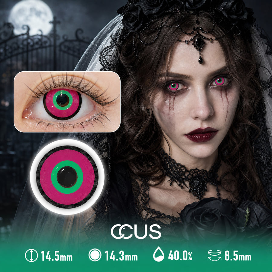 Neon Peony Green Contact Lenses