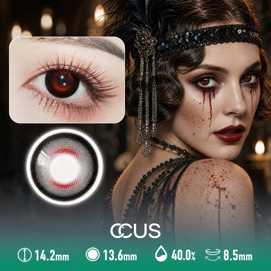 Nocturne Crimson Black Contact Lenses - Ccus Eyewear · Premium Colored Contacts Nocturne Crimson Black Contact Lenses
