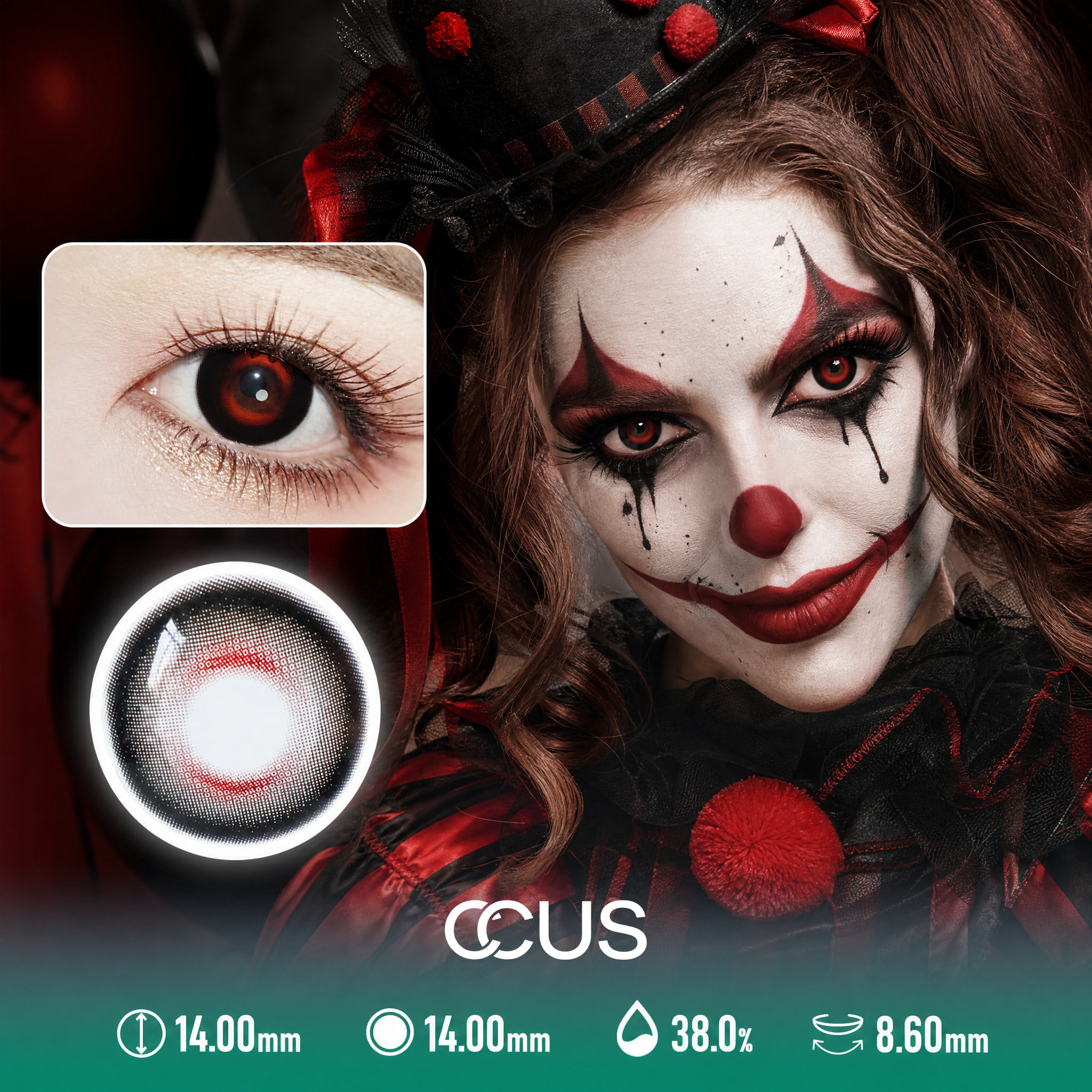 Red Black Halloween Contact Lenses - Ccus Eyewear · Premium Colored Contacts Red Black Halloween Contact Lenses