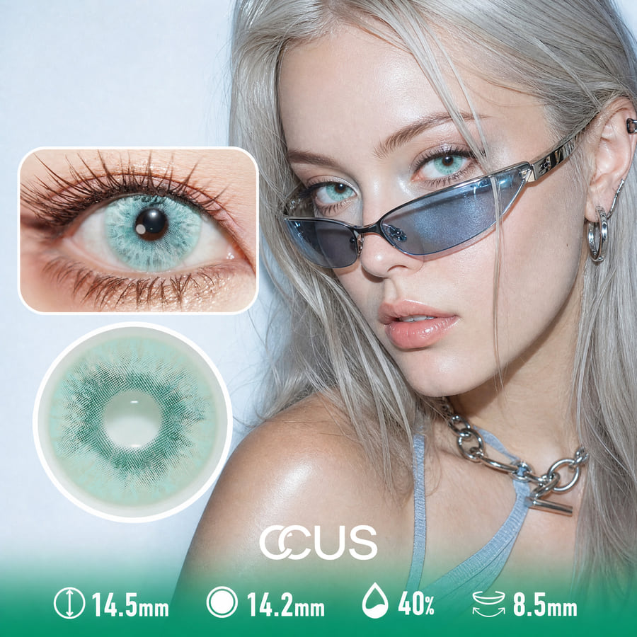 Glass Rain Jade Green Contact Lenses - Ccus Eyewear · Premium Colored Contacts Glass Rain Jade Green Contact Lenses