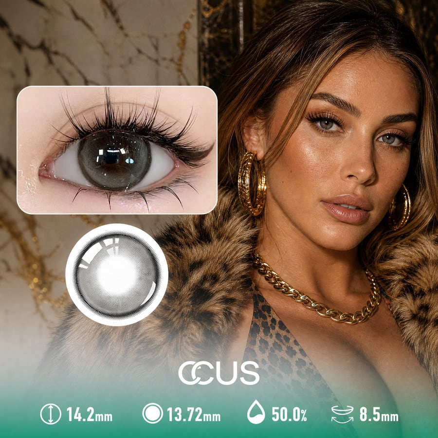 Satin Leopard Smoke Grey Contact Lenses