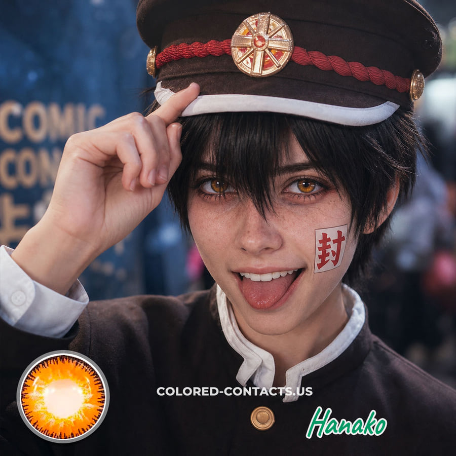 Toilet-Bound Hanako-Kun: Hanako Cosplay Amber Contact Lenses - Ccus Eyewear · Premium Colored Contacts Toilet-Bound Hanako-Kun: Hanako Cosplay Amber Contact Lenses