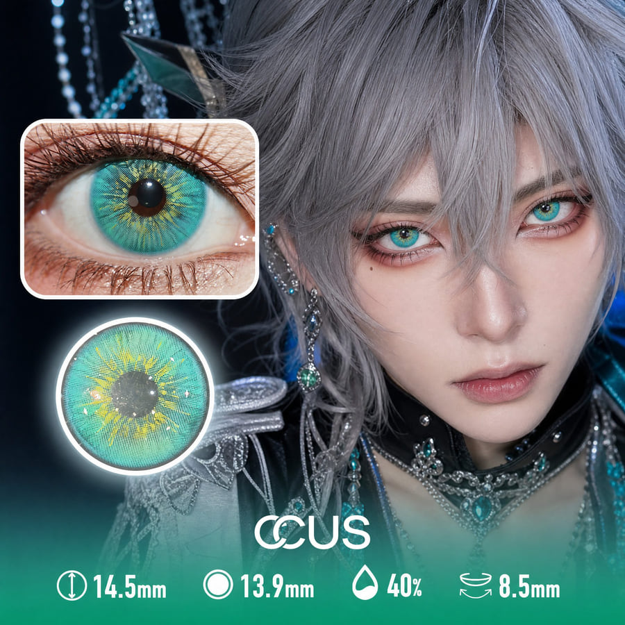 Basilisk Veil Neon Green Contact Lenses - Ccus Eyewear · Premium Colored Contacts Neon Green Party Contact Lenses