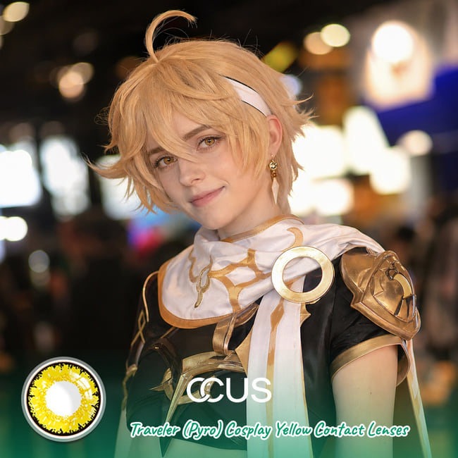 Traveler (Pyro) Cosplay Yellow Contact Lenses | CCUS Eyewear