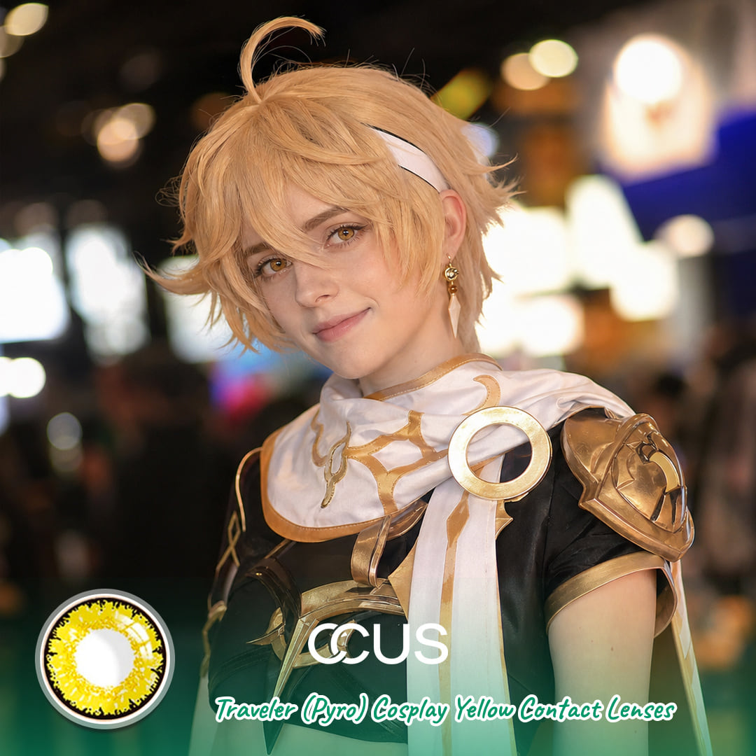 Gi : Traveler (Pyro) Cosplay Yellow Contact Lenses - Ccus Eyewear · Premium Colored Contacts Traveler (Pyro) Cosplay Yellow Contact Lenses | Ccus Eyewear
