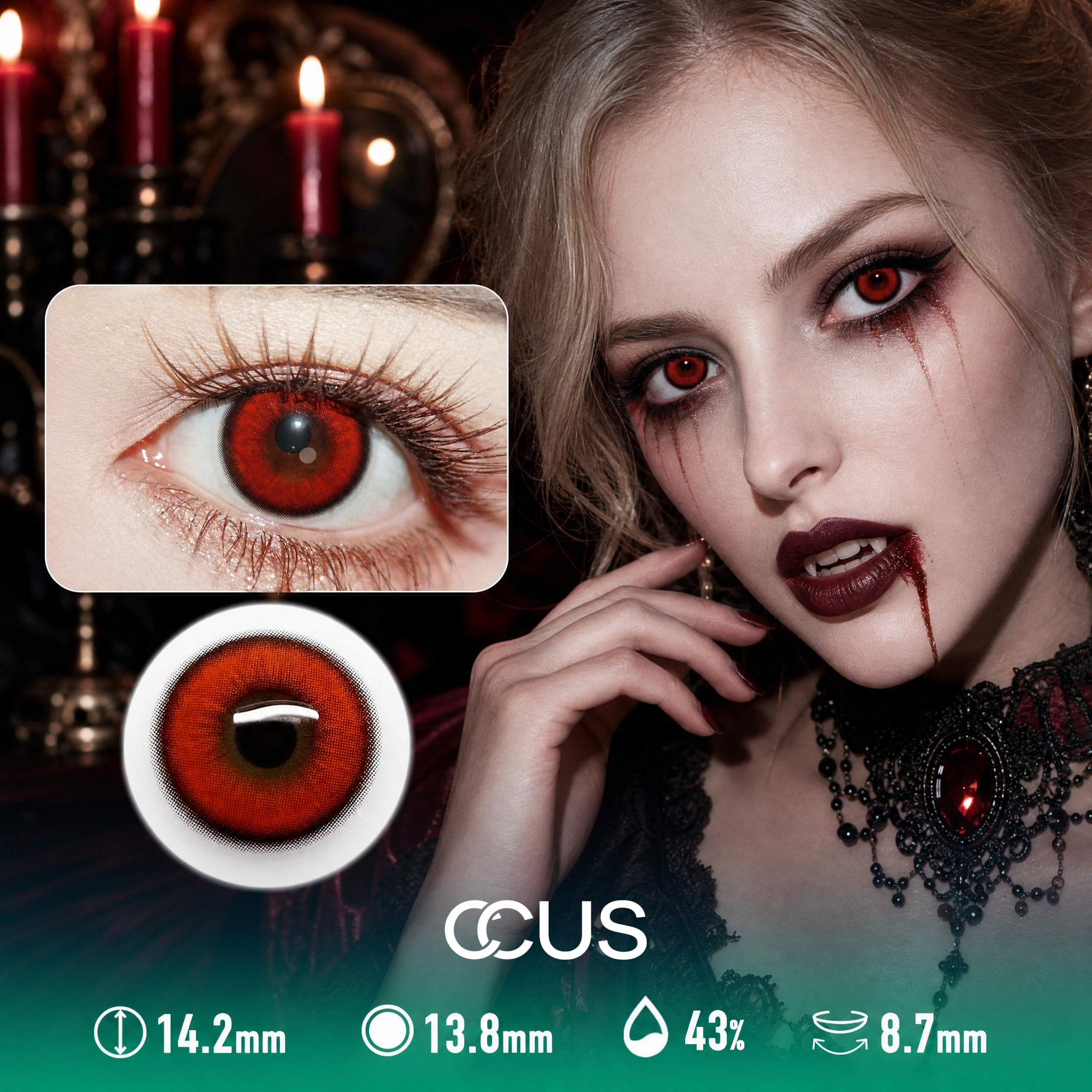 Neon Red Party Contact Lenses - Ccus Eyewear · Premium Colored Contacts Neon Red Party Contact Lenses