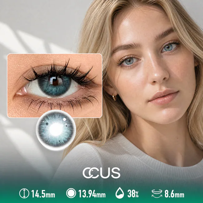 What Makeup Suits Blue Contact Lenses? - Ccus Eyewear · Premium Colored Contacts Opal Breeze Sea Blue Contact Lenses