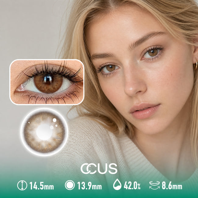 Almond Dawn Amber Brown Contact Lenses