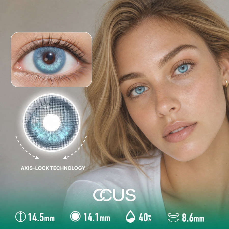 Dewdrop Azure Blue Contact Lenses - Ccus Eyewear · Premium Colored Contacts Dewdrop Azure Blue Contact Lenses