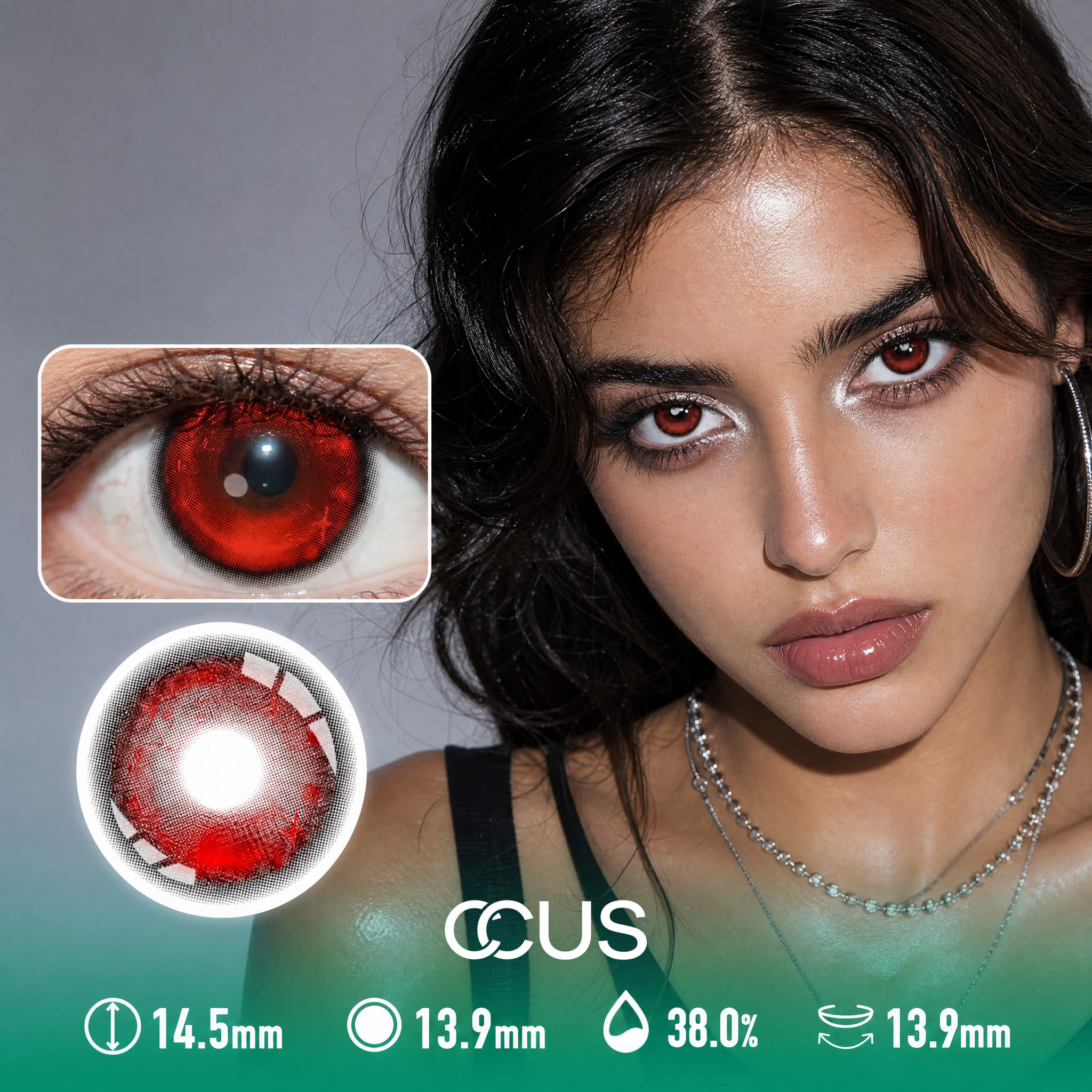Flashbulb Crimson Onyx Black Contact Lenses - Ccus Eyewear · Premium Colored Contacts Flashbulb Crimson Onyx Black Contact Lenses