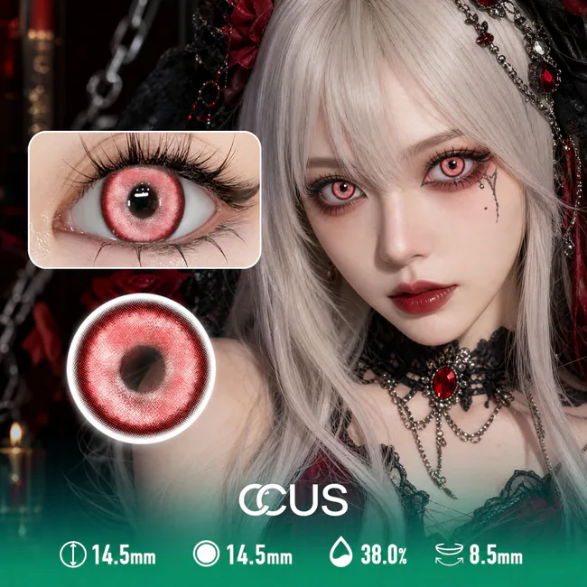 Confetti Red Party Contact Lenses