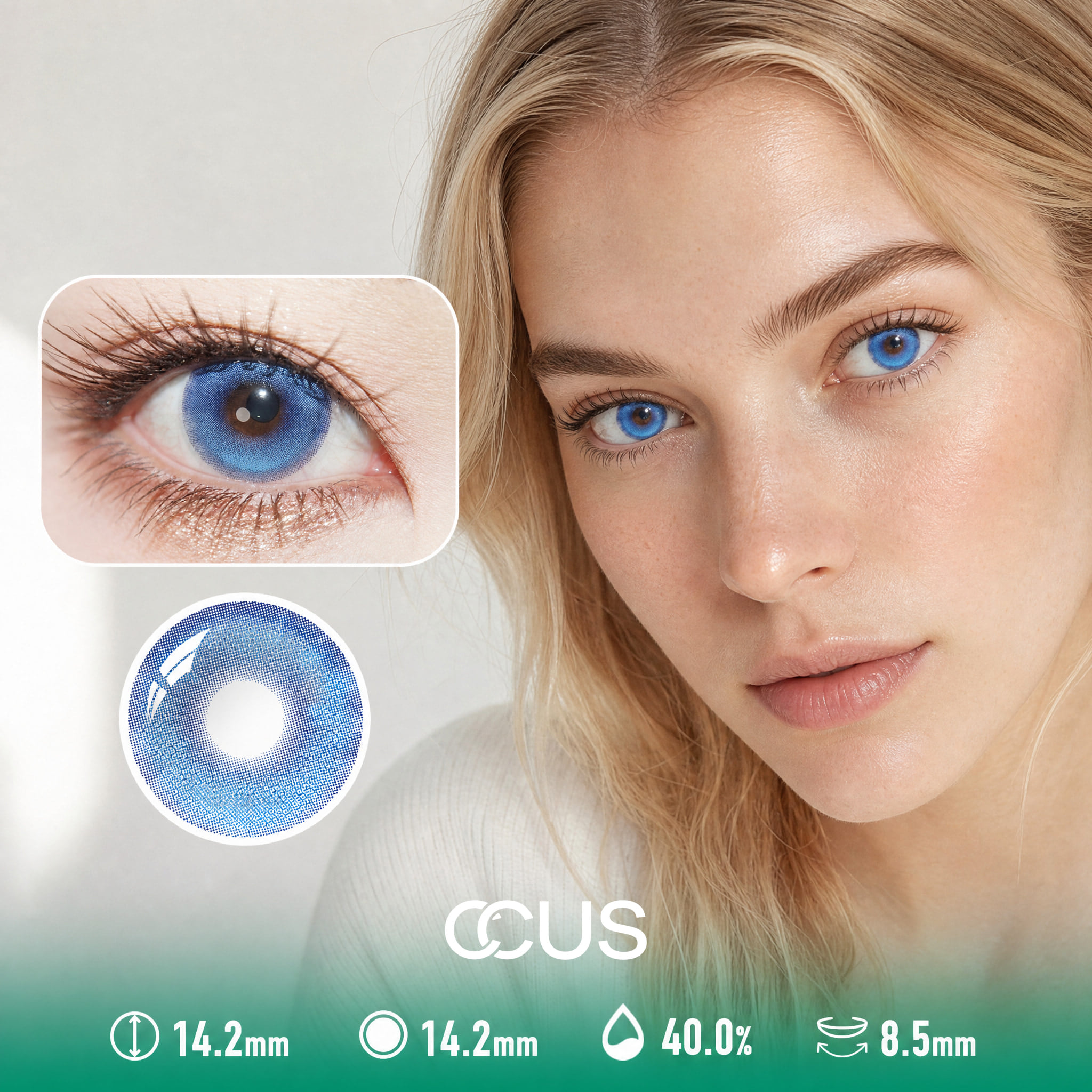 Window Light Azure Blue Contact Lenses - Ccus Eyewear · Premium Colored Contacts Window Light Azure Blue Contact Lenses