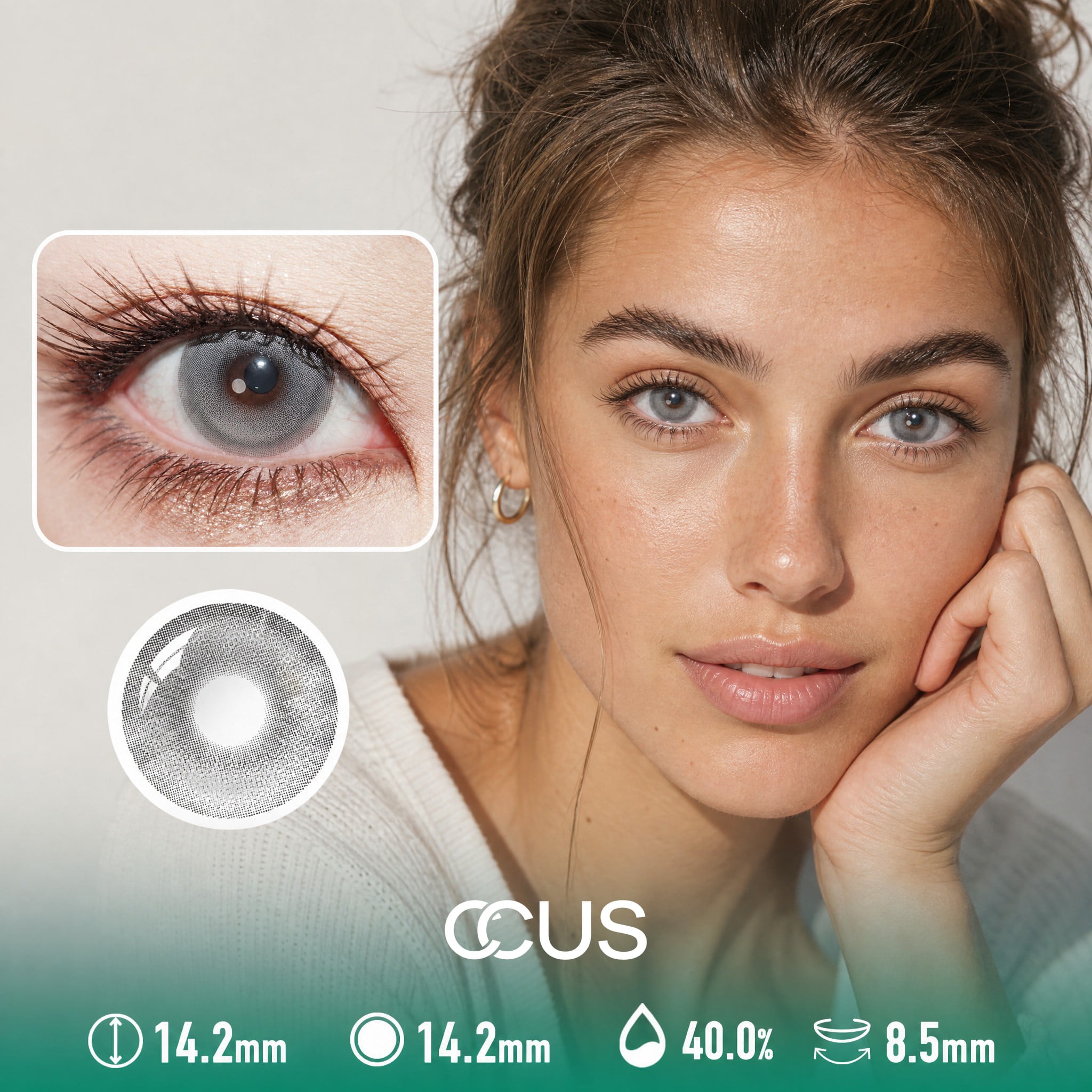 Lotus Opal Grey Contact Lenses - Ccus Eyewear · Premium Colored Contacts Lotus Opal Grey Contact Lenses