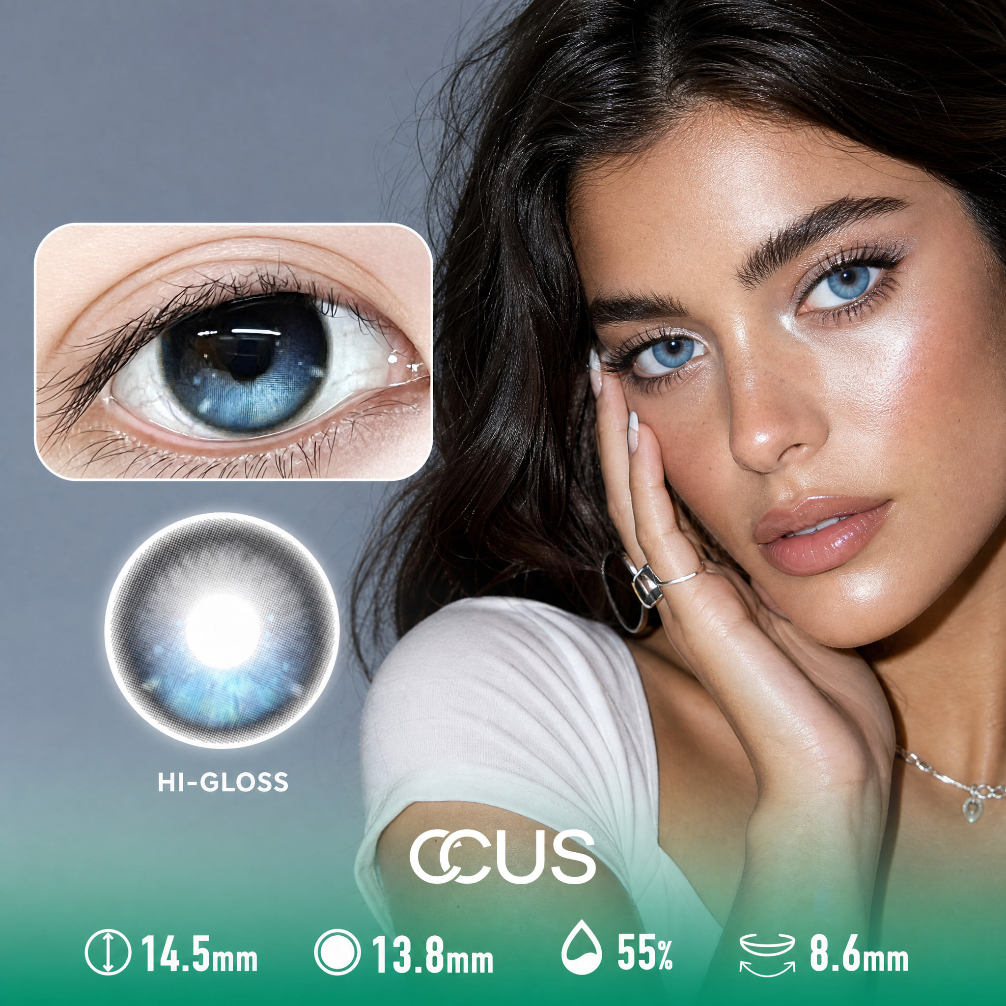 Low-Rise Denim Blue Contact Lenses