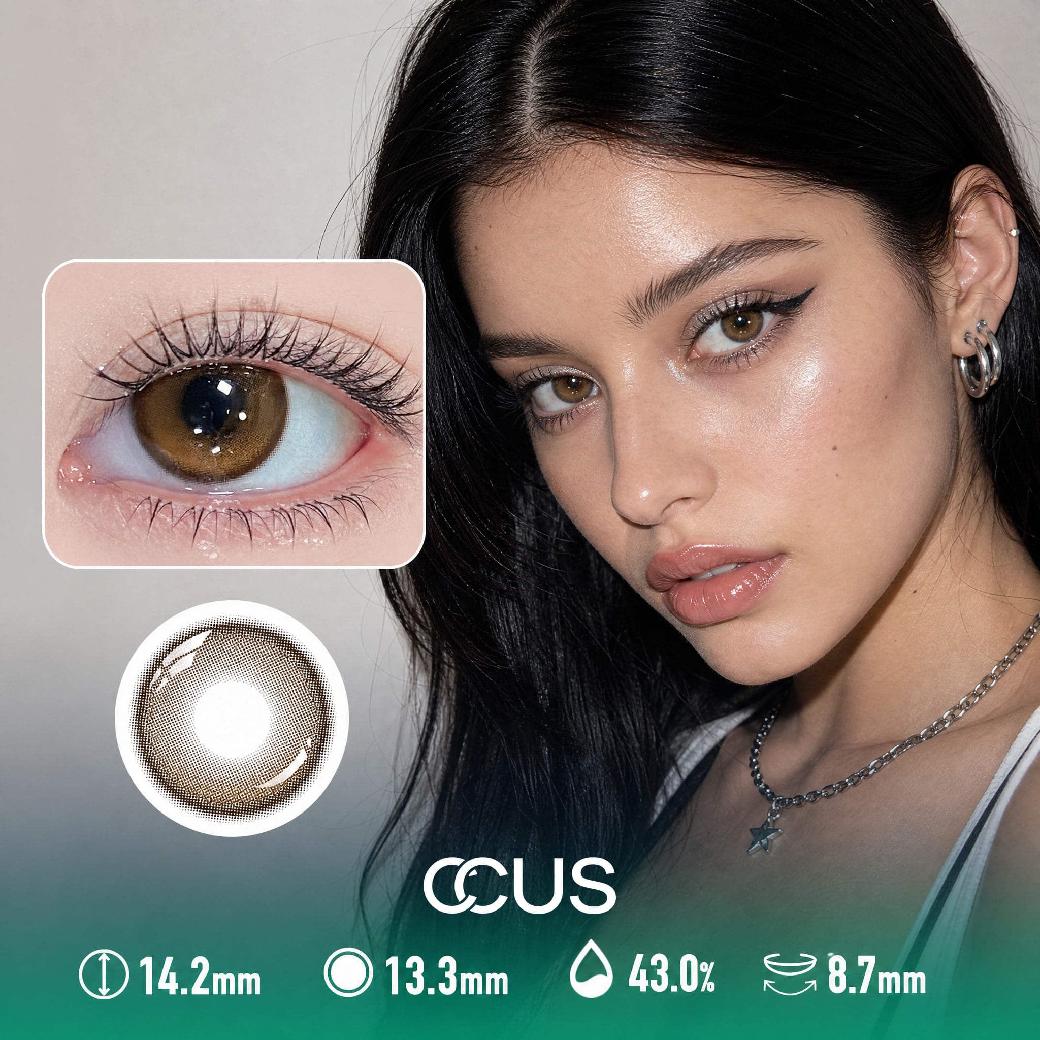 Butterfly Clip Amber Brown Contact Lenses
