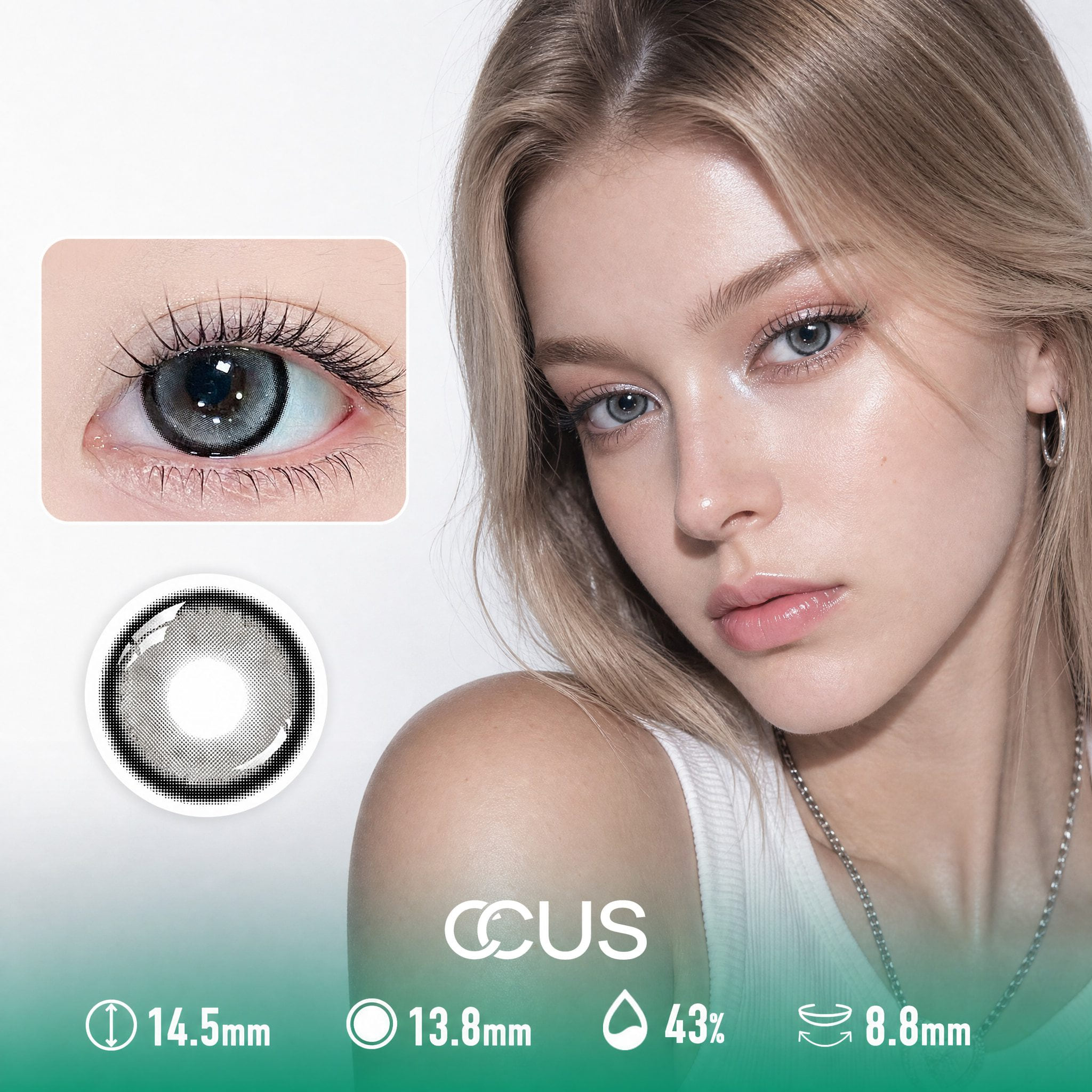 Nebula Pearl Grey Contact Lenses - Ccus Eyewear · Premium Colored Contacts Nebula Pearl Grey Contact Lenses