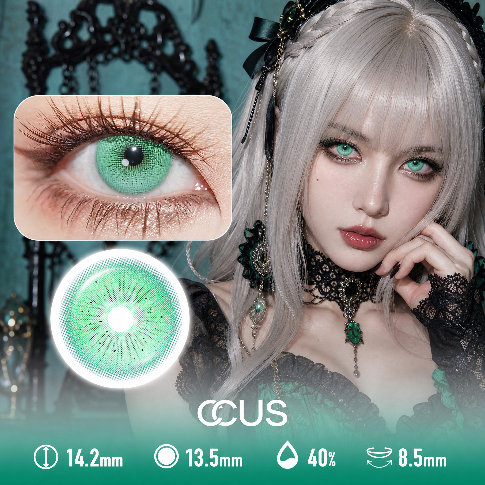 Carnival Green Party Contact Lenses