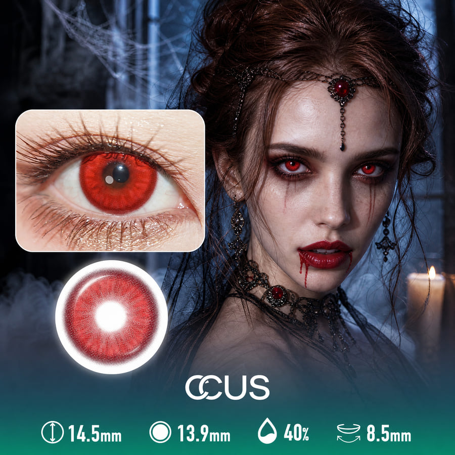 Gothic Red Halloween Contact Lenses - Ccus Eyewear · Premium Colored Contacts Gothic Red Halloween Contact Lenses