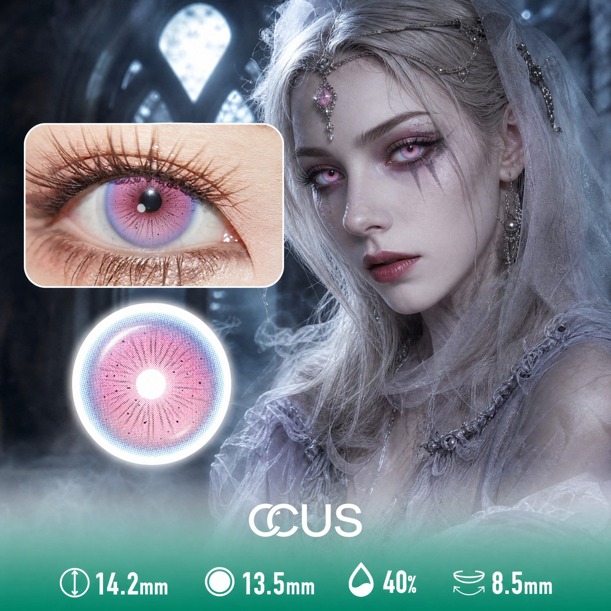Beast Dragon Pink Halloween Contact Lenses