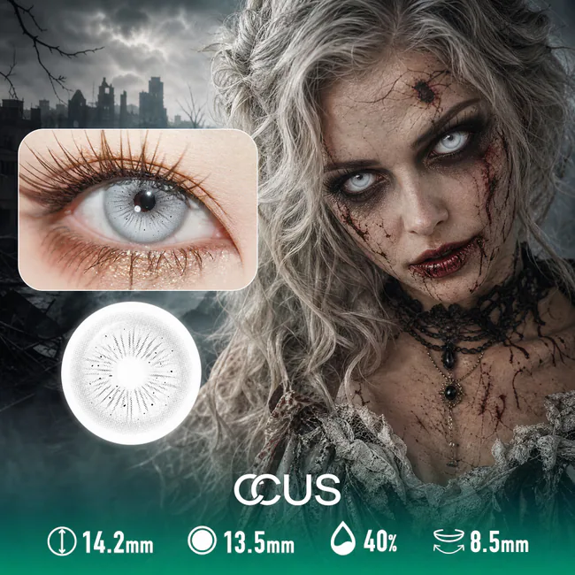 Haunted Grey Halloween Contact Lenses