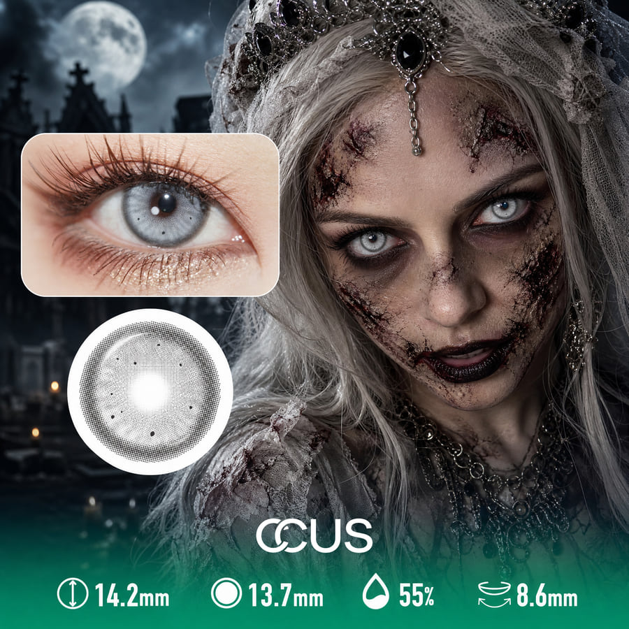 Cursed Grey Halloween Contact Lenses