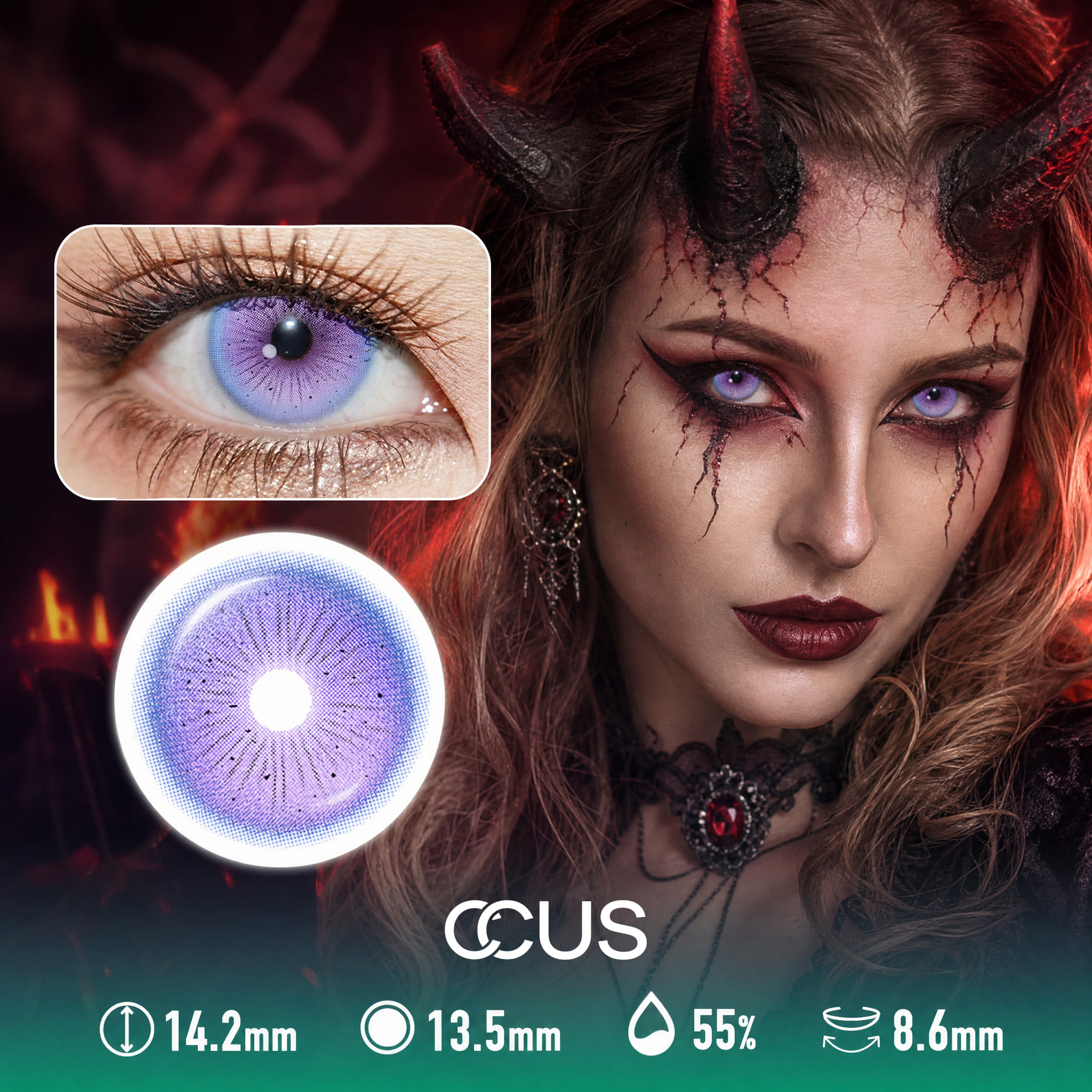 Purple Purple Halloween Contact Lenses - Ccus Eyewear · Premium Colored Contacts Purple Purple Halloween Contact Lenses