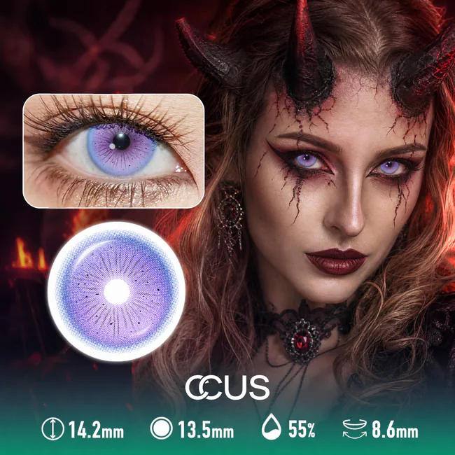 Purple Purple Halloween Contact Lenses
