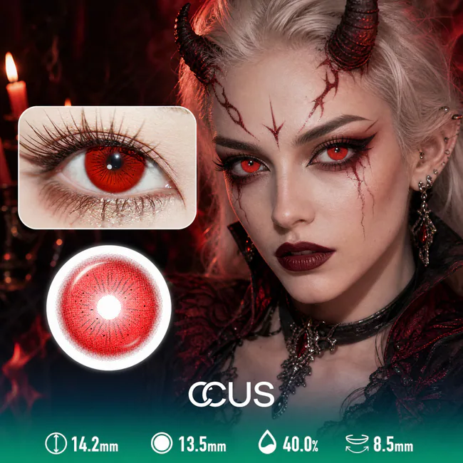 High Saturation Iris Red Halloween Contact Lenses
