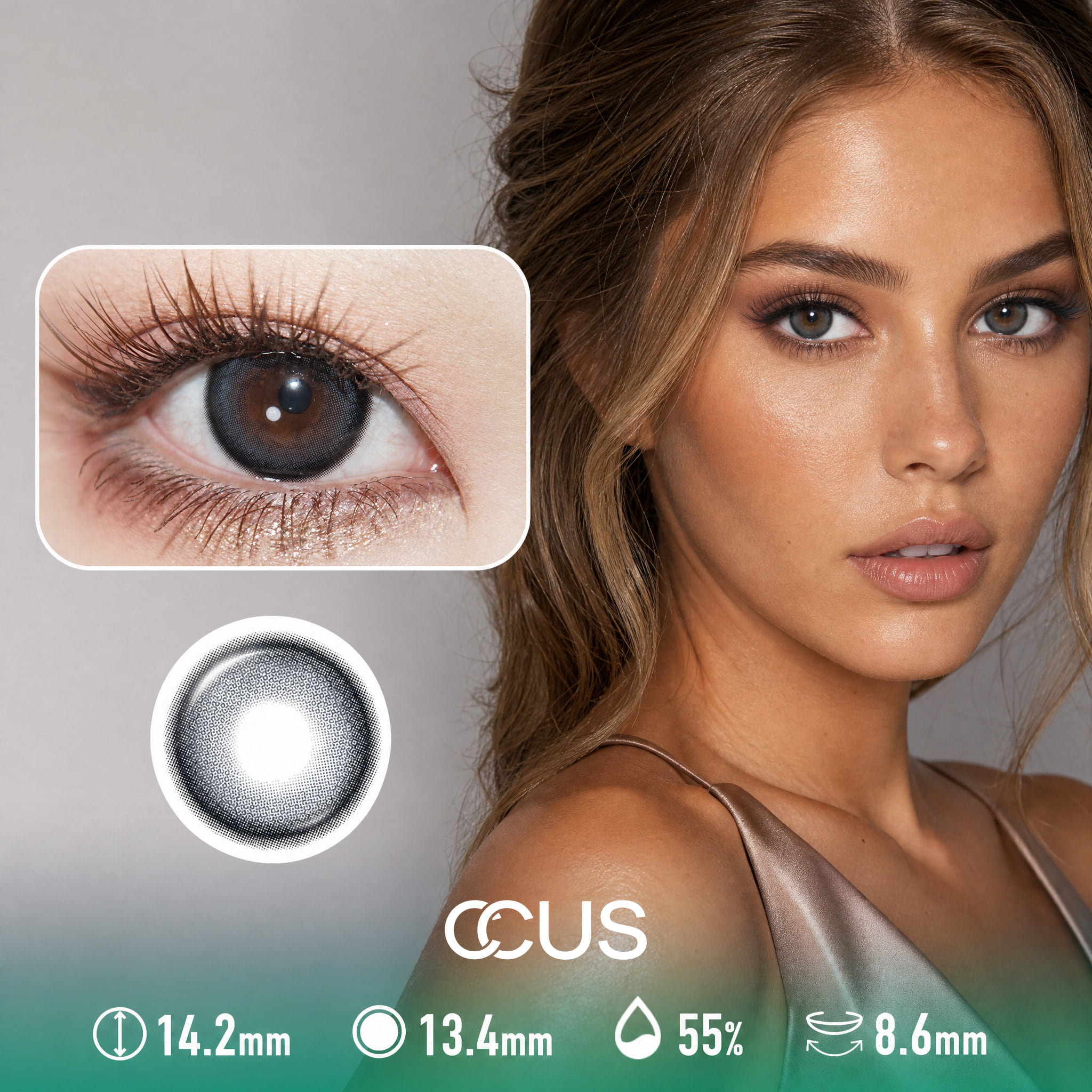 Ink Blossom Blue Contact Lenses - Ccus Eyewear · Premium Colored Contacts Ink Blossom Blue Contact Lenses