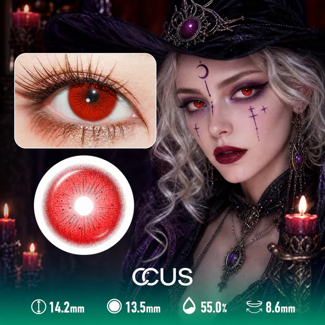 Highly Saturated Red Halloween Contact Lenses