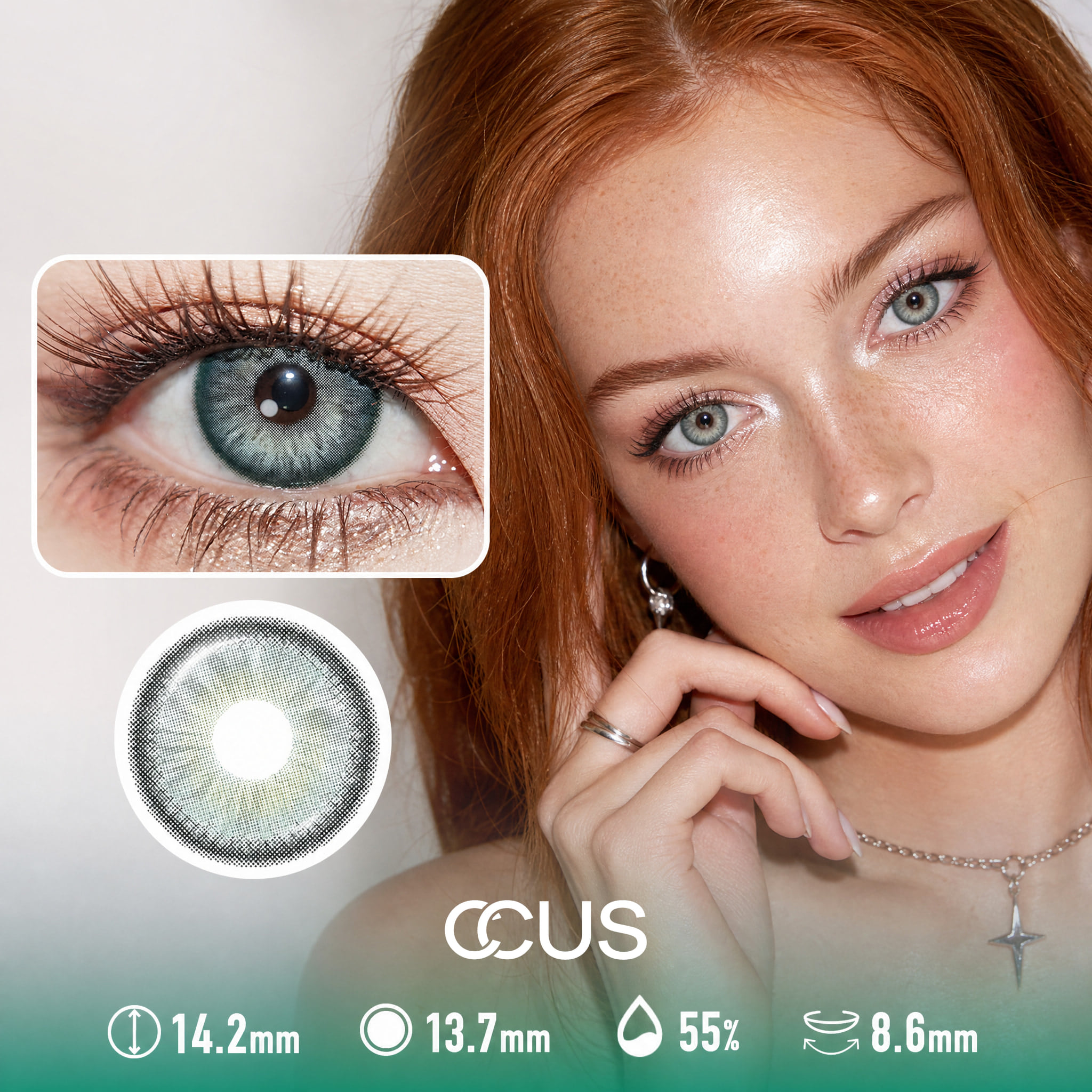 Frosted Jade Green Contact Lenses - Ccus Eyewear · Premium Colored Contacts Frosted Jade Green Contact Lenses