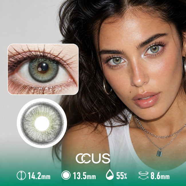 Static Frost Moss Green Contact Lenses