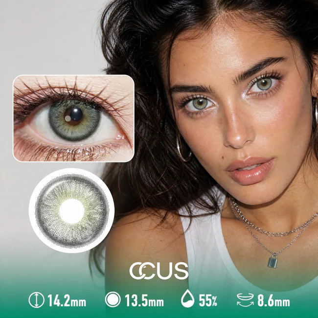 Static Frost Moss Green Contact Lenses