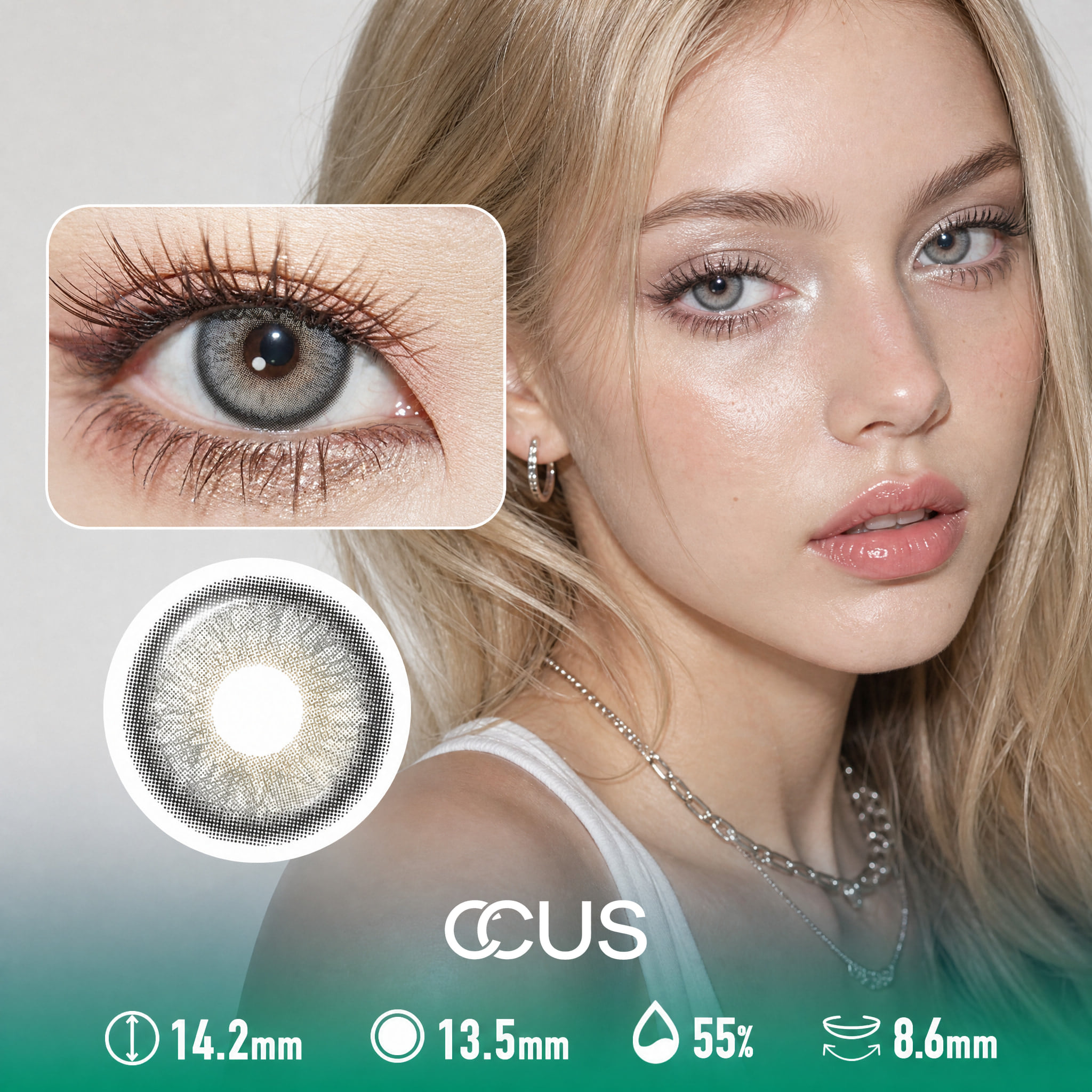 Butterfly Frost Ash Grey Contact Lenses - Ccus Eyewear · Premium Colored Contacts Butterfly Frost Ash Grey Contact Lenses