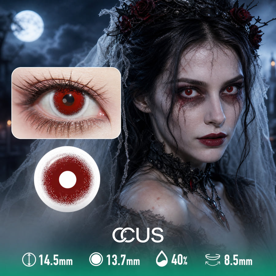 Cursed Red Halloween Contact Lenses - Ccus Eyewear · Premium Colored Contacts Cursed Red Halloween Contact Lenses