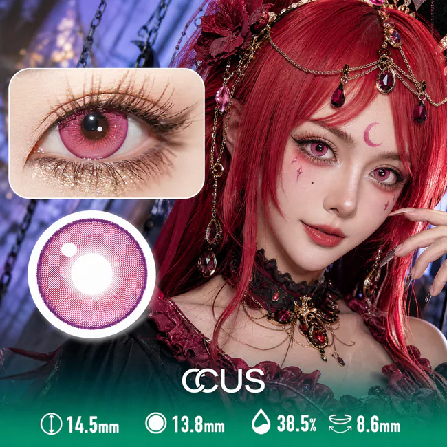 Miyako Saitou Cosplay Contacts - Ccus Eyewear · Premium Colored Contacts Aurora Pink Contact Lenses