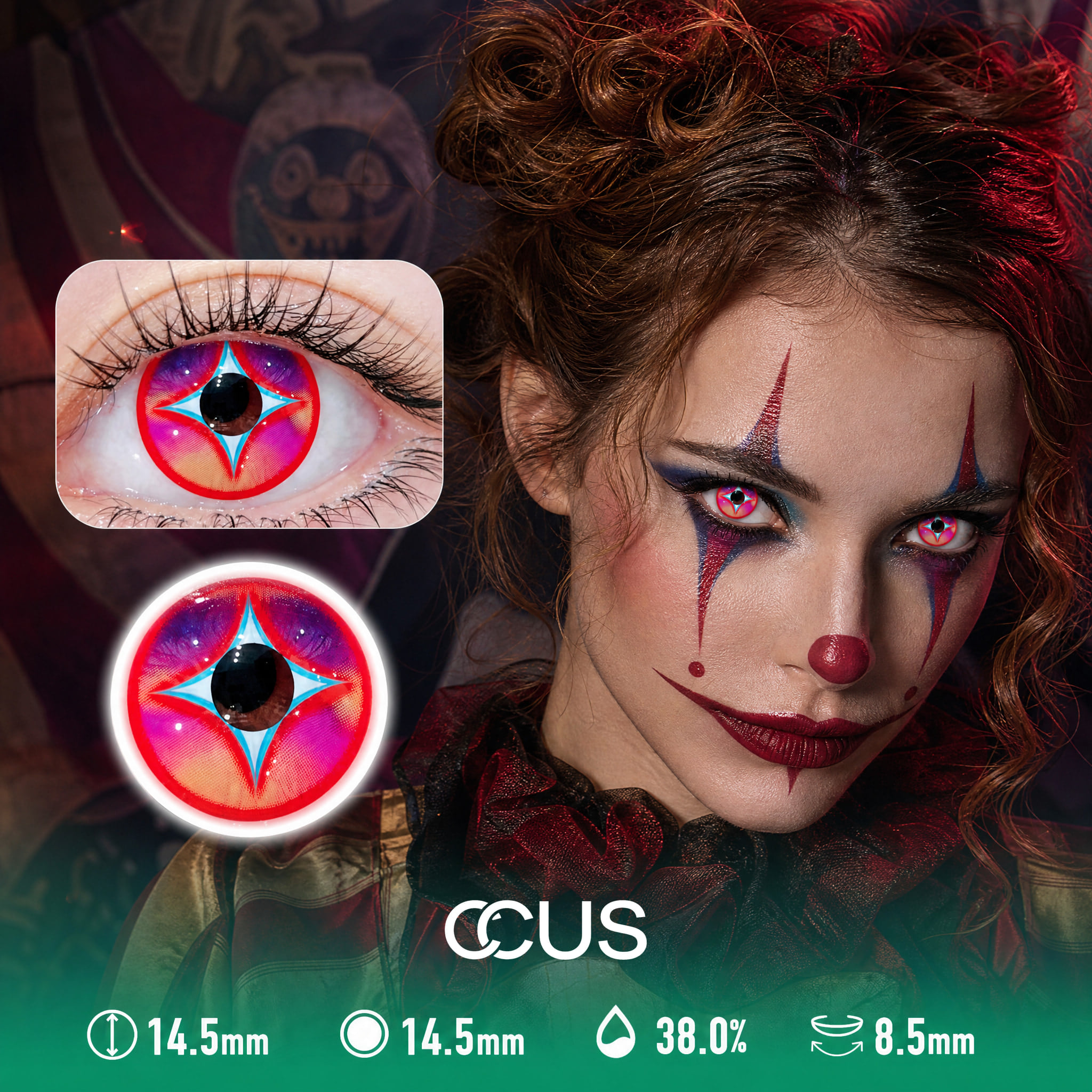 Gothic Pink Halloween Contact Lenses - Ccus Eyewear · Premium Colored Contacts Gothic Pink Halloween Contact Lenses