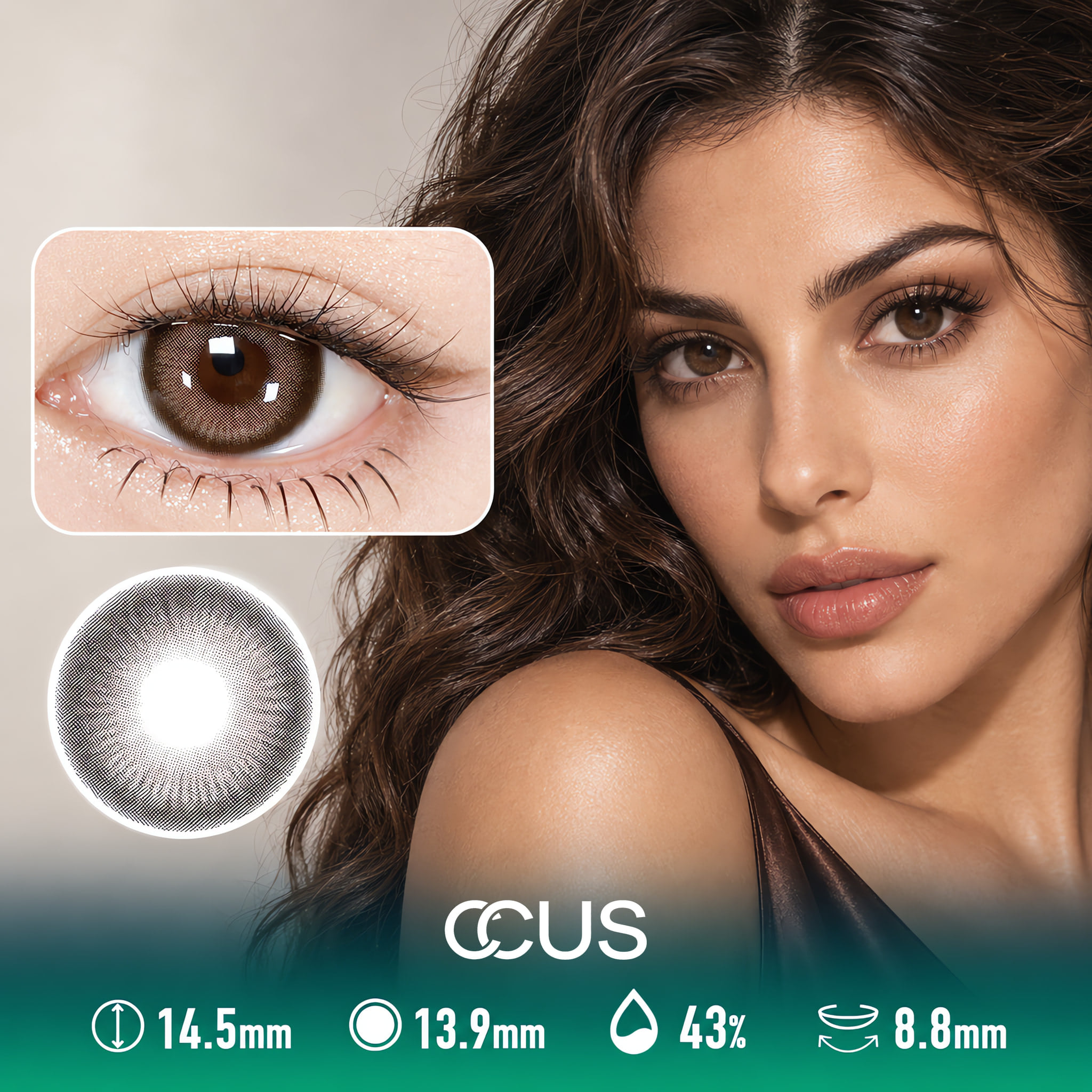 Satin Gala Brown Contact Lenses - Ccus Eyewear · Premium Colored Contacts Satin Gala Brown Contact Lenses