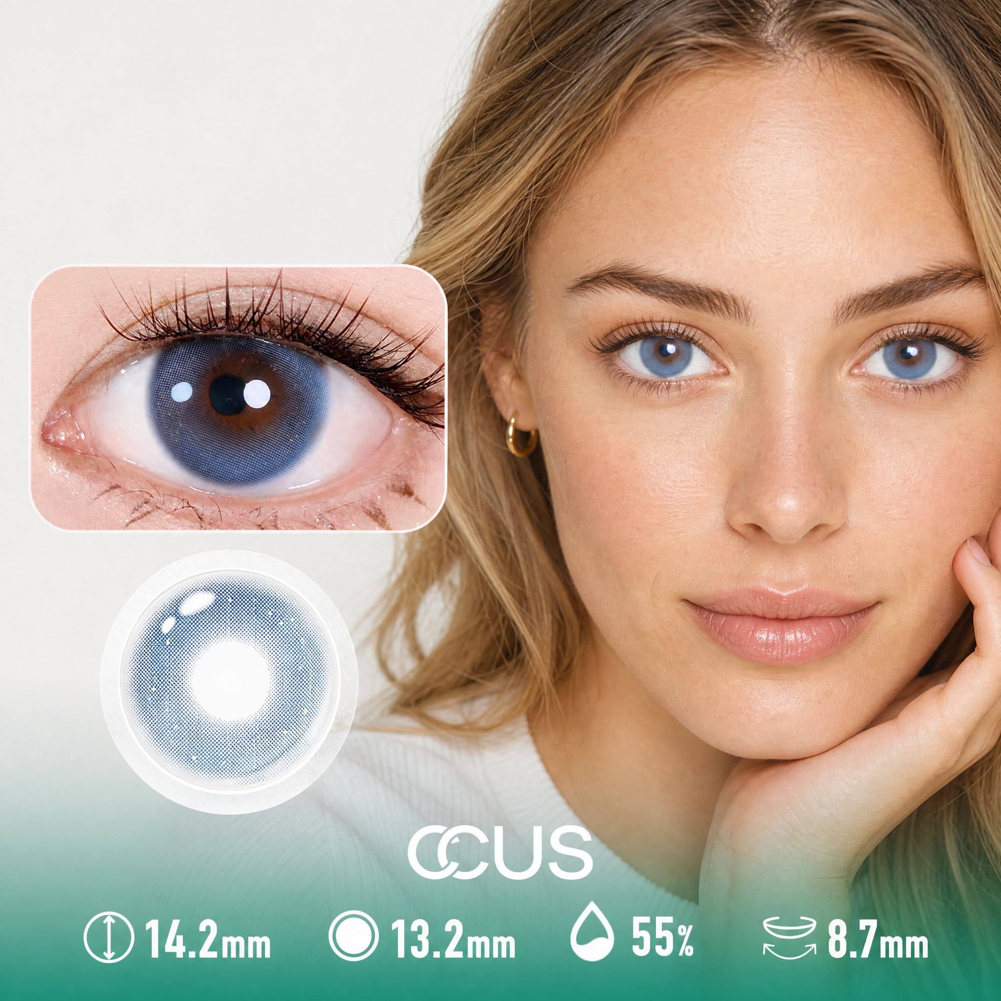 Sea Mist Blue Contact Lenses