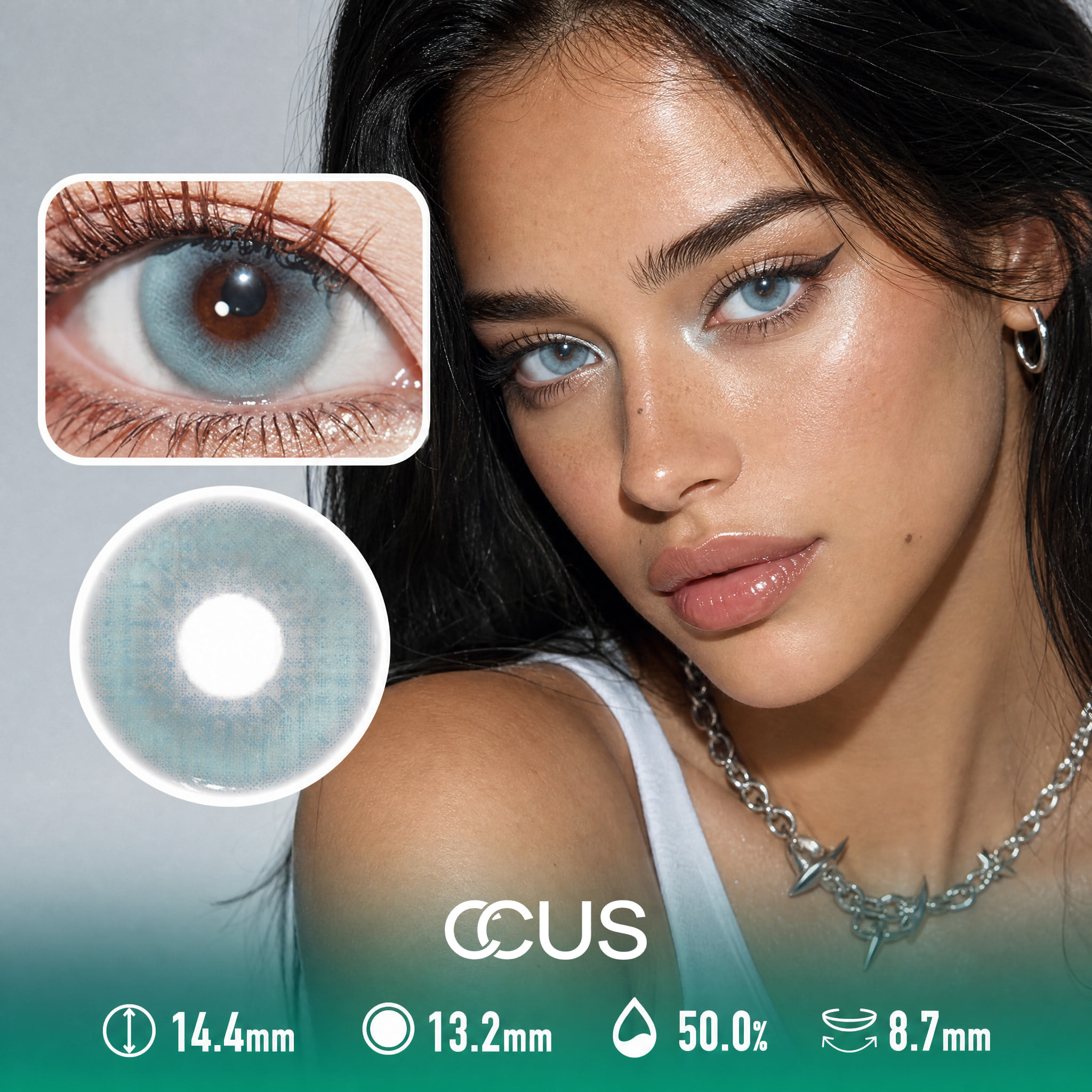 Snow Globe Ice Blue Contact Lenses - Ccus Eyewear · Premium Colored Contacts Snow Globe Ice Blue Contact Lenses