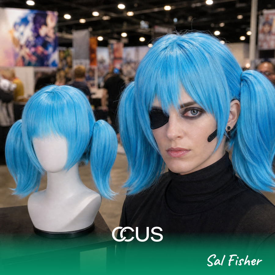 Sal Fisher Cosplay Wig, Ai Hero With Model Wearing The Wig
