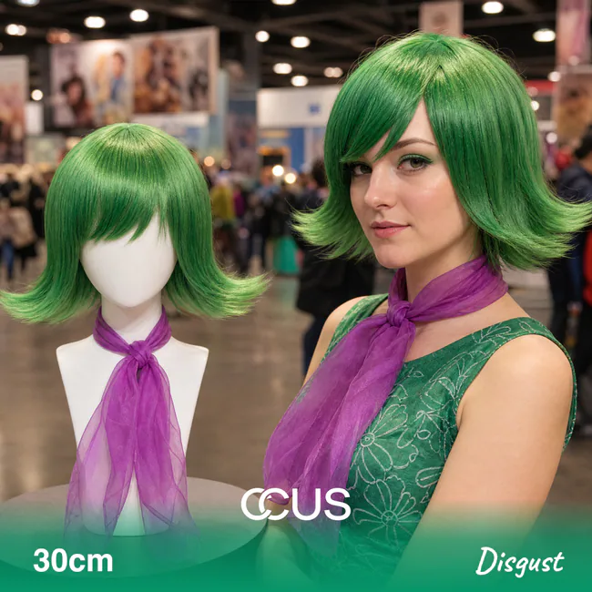 Disgust Cosplay Wig - Ccus Eyewear · Premium Colored Contacts Disgust Cosplay Wig, Ai Hero With Model Wearing The Wig