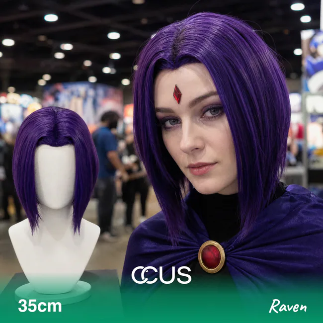 Raven Cosplay Wig, Ai Hero With Model Wearing The Wig